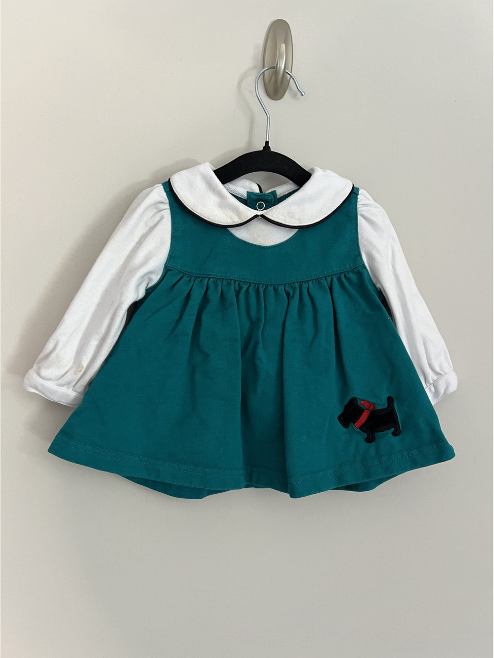 Vintage Rainbow Tag Gymboree Puppy Plaid Peter Pan Collar Dress